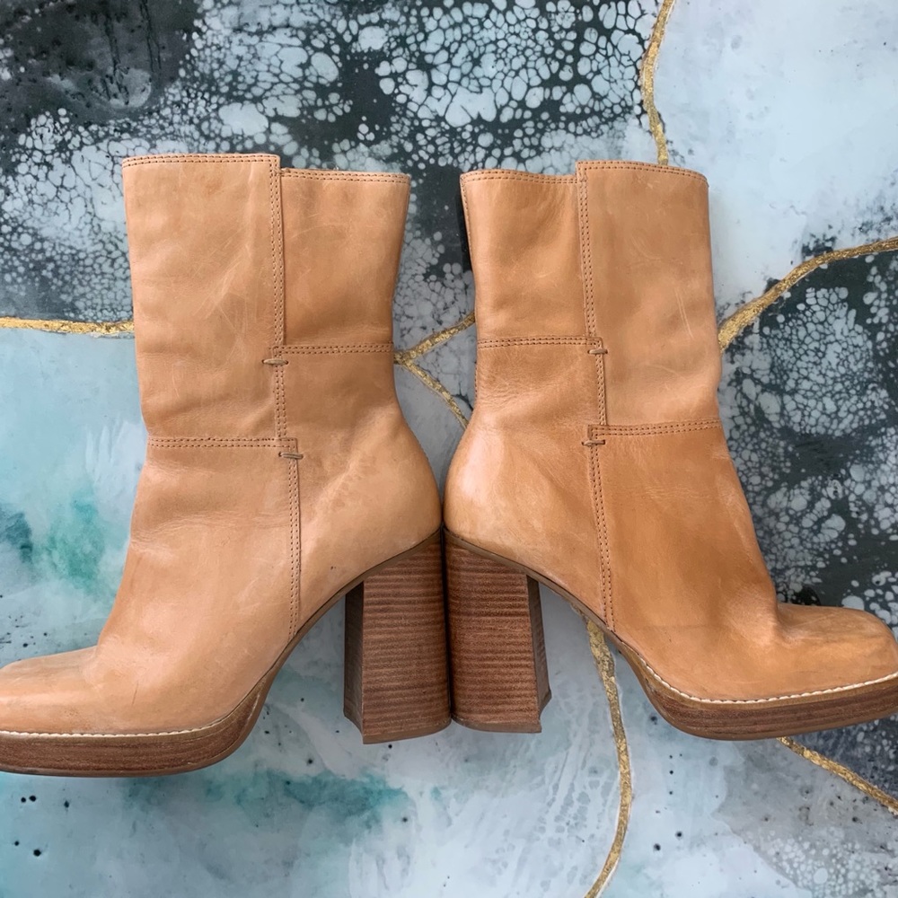 Candies 90’s chunky heel leather festival boots